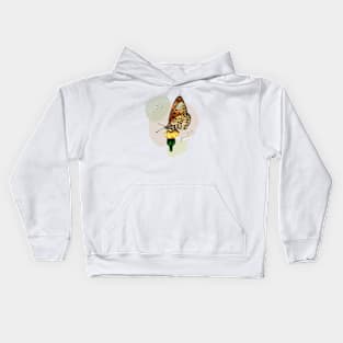 Monarch butterfly on a dandelion Kids Hoodie